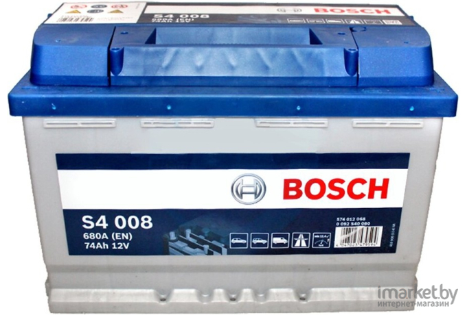 Автомобильный аккумулятор Bosch S4 008 574 012 068 / 0092S40080 (74 А/ч)