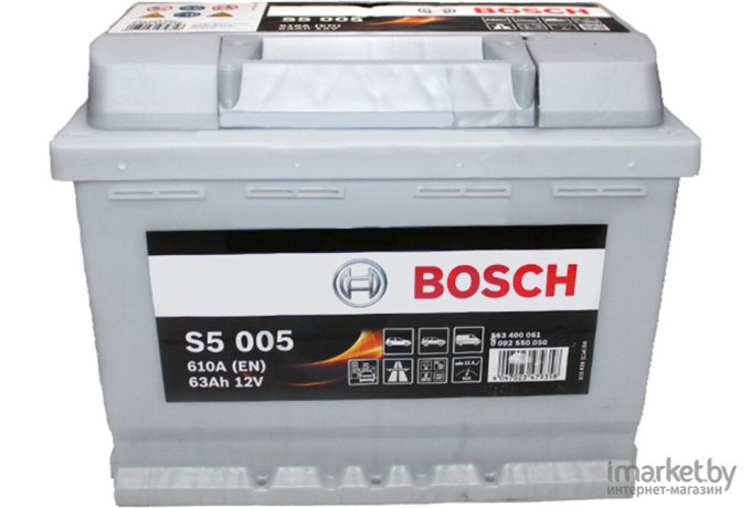 Автомобильный аккумулятор Bosch S5 005 563 400 061 / 0092S50050 (63 А/ч)