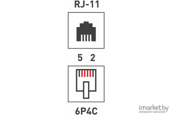 Розетка Rexant 2хRJ-12 6P4C [03-0002]