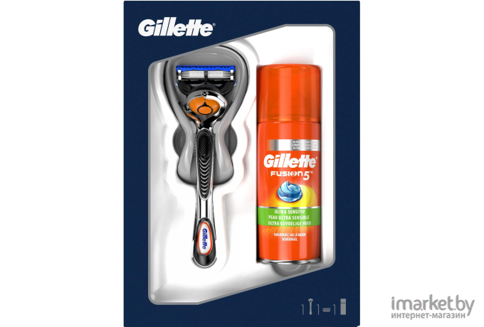 Набор косметики для бритья Gillette Fusion5 ProGlide бритва+1 кассета+Fusion5 гель для бритья 75мл