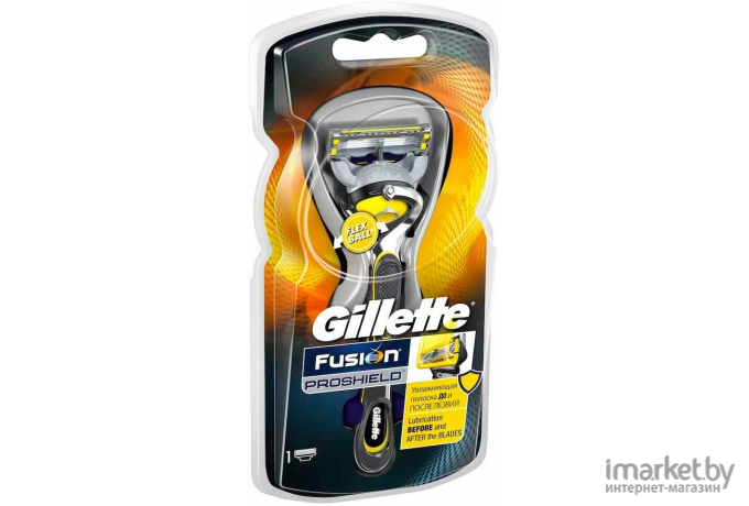 Набор косметики для бритья Gillette Fusion5 ProShield Chill бритва+3 сменных кассеты+подставка