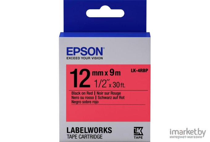 Расходный материал Epson Лента пастельная LC-4RBP9 12мм, Красн./Черн., 9м [(C53S654007)]