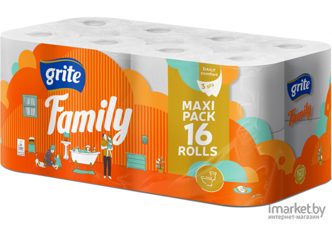 Туалетная бумага Grite Family Deco (16рул)