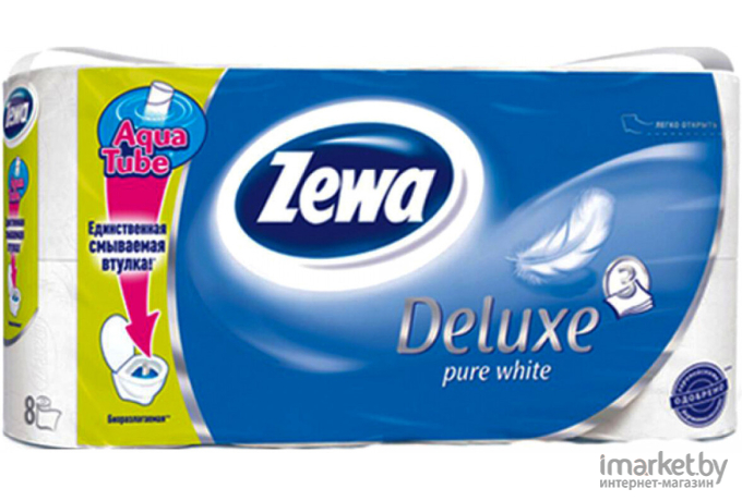 Бумажные полотенца Zewa Deluxe Pure White 8рул