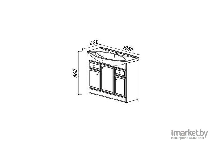 Belux Тумба под умывальник Адажио Н105-02