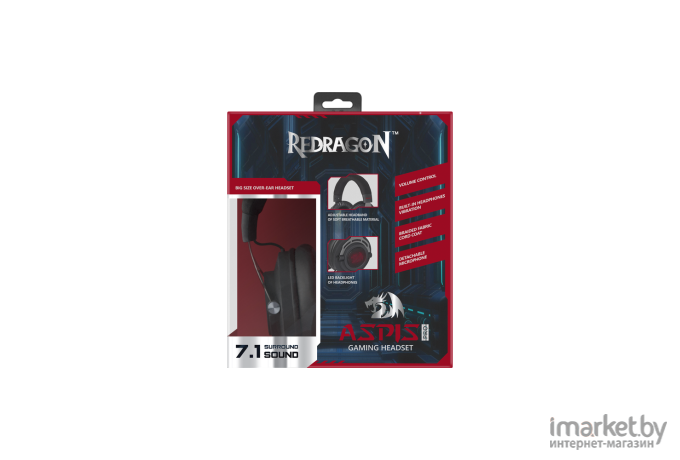 Наушники-гарнитура Redragon Aspis Pro / 64219 (черный/красный)