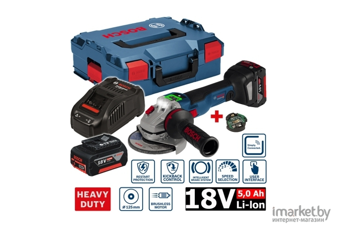 Угловая шлифмашина Bosch GWS 18V-10 SC Professional 06019G340D