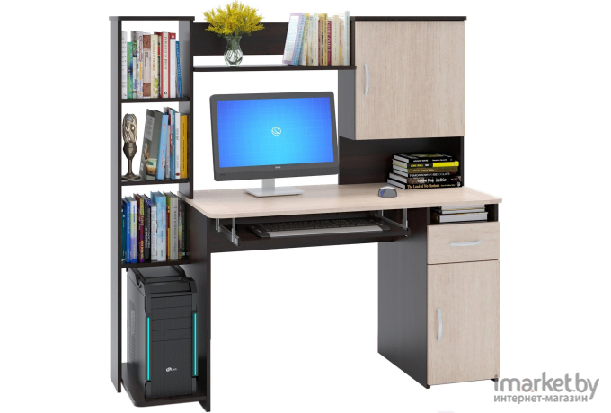 Компьютерный стол Сокол КСТ-11.1 венге/беленый дуб
