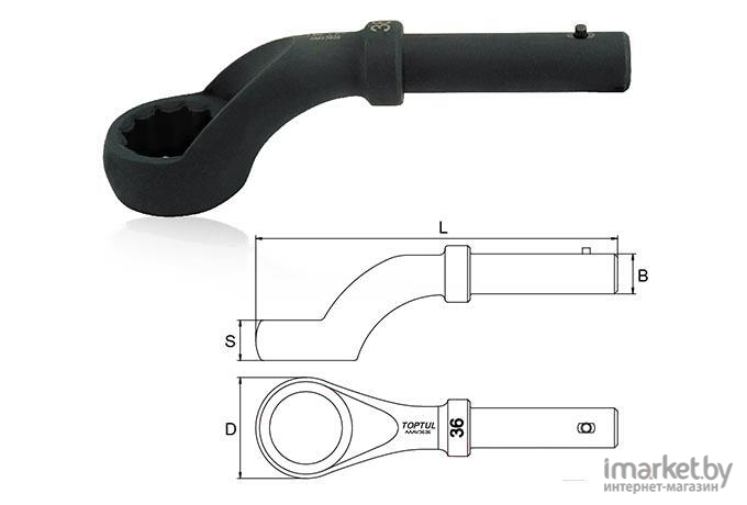 Ключ ударный накидной Toptul 27мм 45º [AAAV2727]