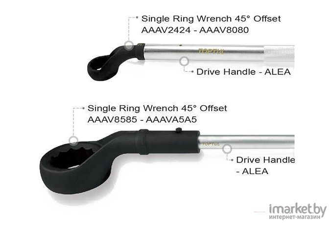 Ключ ударный накидной Toptul 27мм 45º [AAAV2727]