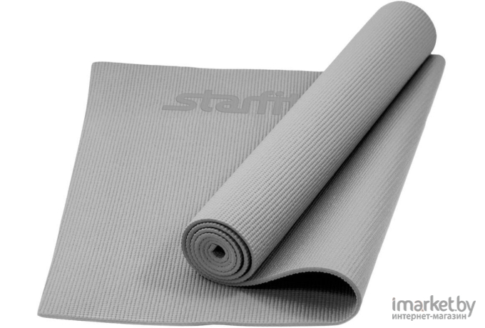 Коврик для йоги и фитнеса Starfit FM-101 PVC 173x61x0.5см серый