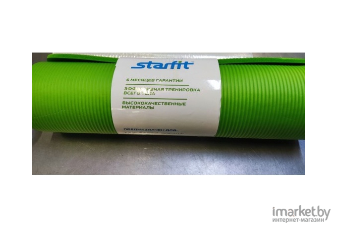 Коврик для йоги и фитнеса Starfit FM-301 NBR 183x58x1.0см зеленый