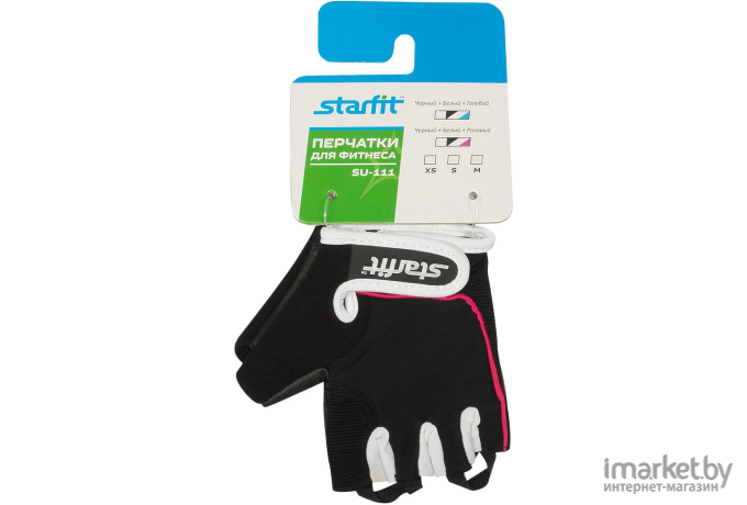 Перчатки для фитнеса Starfit чSU-111 XS черный/белый/розовый