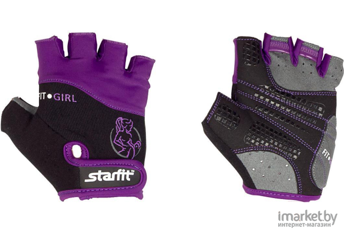 Перчатки для фитнеса Starfit SU-113 S черный/фиолетовый/серый