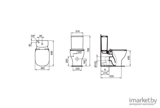 Сливной бачок Ideal Standard Tesi T356801