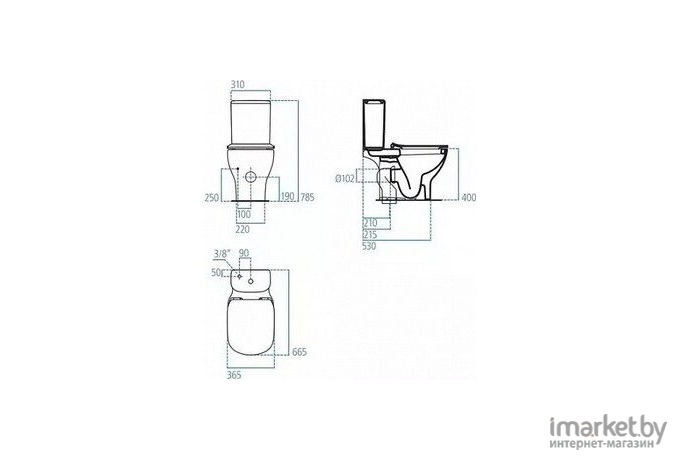 Сливной бачок Ideal Standard Tesi T356801