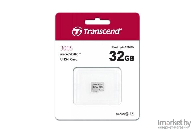 Карта памяти Transcend microSDHC 300S 32GB Class 10 UHS-I U1 [TS32GUSD300S-A]