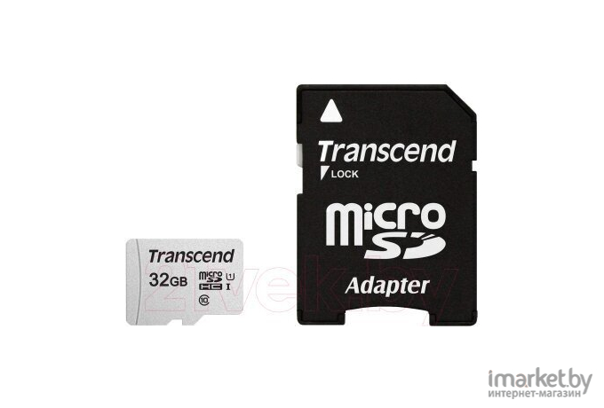 Карта памяти Transcend microSDHC 300S 32GB Class 10 UHS-I U1 [TS32GUSD300S-A]