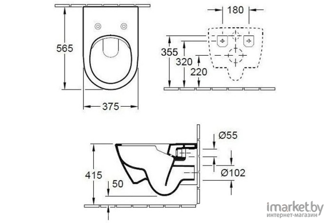 Унитаз подвесной Villeroy & Boch Subway 2.0 5614-R2-R1