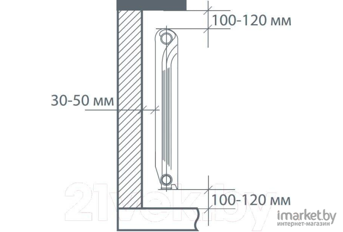 Радиатор отопления Royal Thermo Revolution 500 6 секций алюминиевый