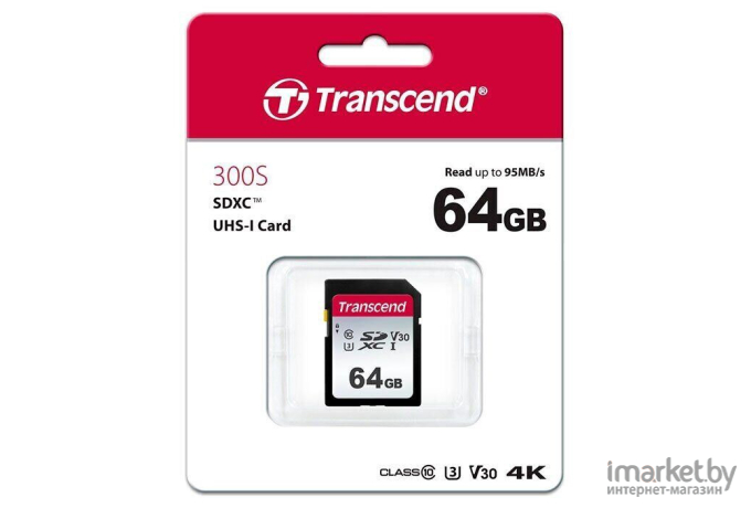 Карта памяти Transcend 16GB microSDHC Class 10 UHS-I U1 R95, W45MB/s [TS16GUSD300S-A]