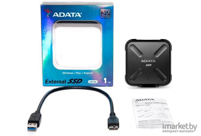 Внешний SSD A-Data SD700 1TB (черный)