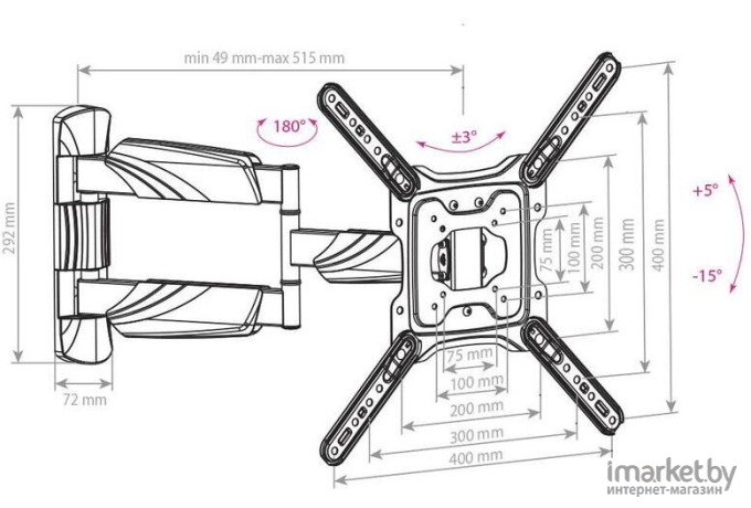 Кронштейн для телевизора ARM Media Cobra-40 (черный)