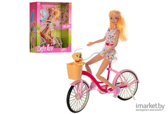 Кукла с аксессуарами Defa На велосипеде 8276