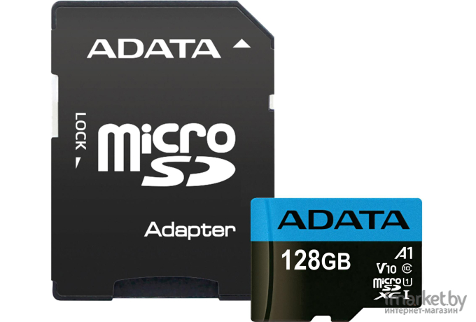 Карта памяти A-data microSDXC (Class 10) 128GB + адаптер (AUSDX128GUICL10A1-RA1)