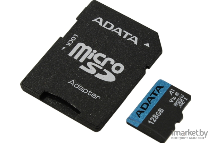 Карта памяти A-data microSDXC (Class 10) 128GB + адаптер (AUSDX128GUICL10A1-RA1)