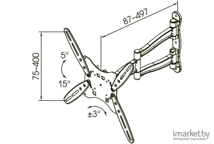 Кронштейн Kromax Techno-5 серый