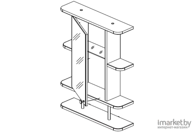 СанитаМебель Камелия-03.54п шкаф с зеркалом правый