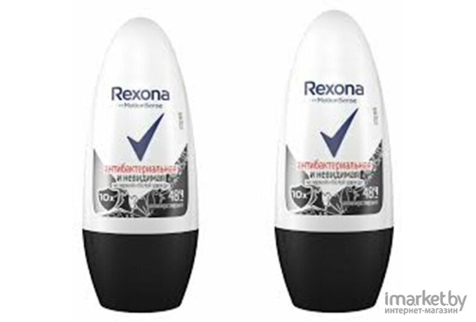 Дезодорант-стик Rexona Men антибактериальный невидимый на черном и белом (50мл)