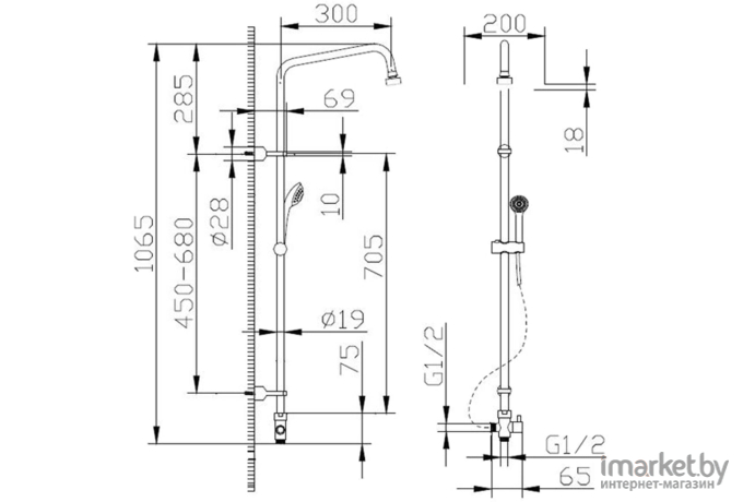 Душевые комплекты Bravat Fit D283CP-2-RUS