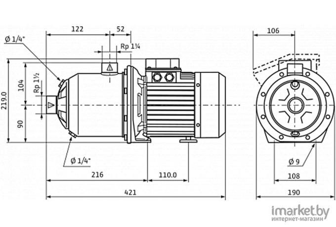 Нормальновсасывающий насос Wilo MHI803-1/E/3-400-50-2/IE3 [4210743]