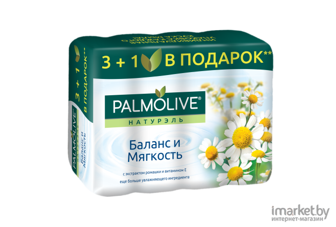 Мыло твердое Palmolive Баланс и Мягкость с экстрактом ромашки и витамином (150г)