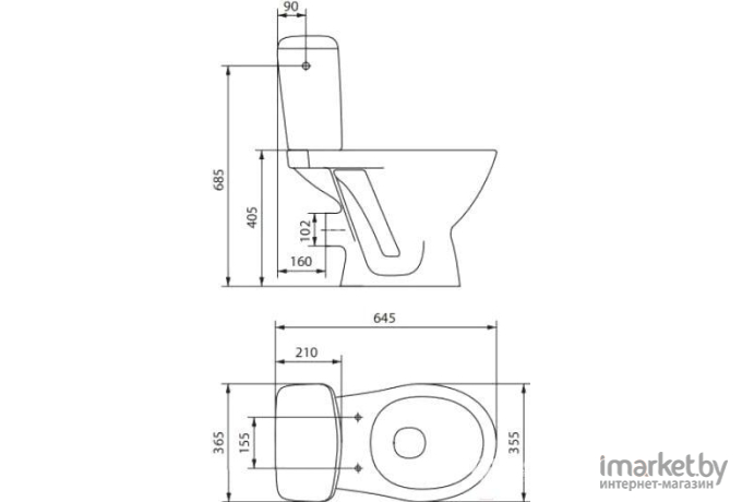 Унитаз напольный Cersanit Mito Koral 011 (S-KO-MI-KOR-3/6-P-w)