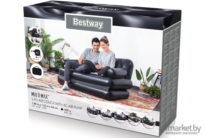 Надувной диван-кровать Bestway Double 5-in-1 Multifunctional Couch 75056