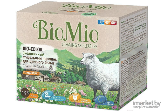 Стиральный порошок BioMio Bio-Color цветного белья с экстрактом хлопка 1.5кг