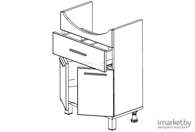 Тумба под умывальник СанитаМебель Прованс 601.600 Гасиенда