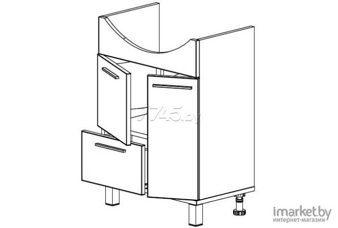Тумба под умывальник СанитаМебель Прованс 601.650 (гасиенда)