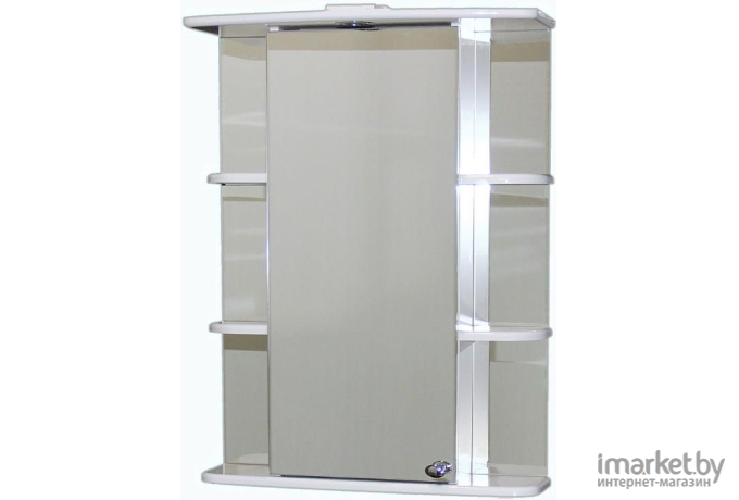 Шкаф с зеркалом для ванной СанитаМебель Камелия-10.60 (левый) белый