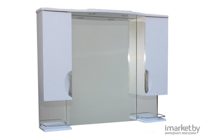Шкаф с зеркалом для ванной СанитаМебель Камелия-14.45 Д3 белый