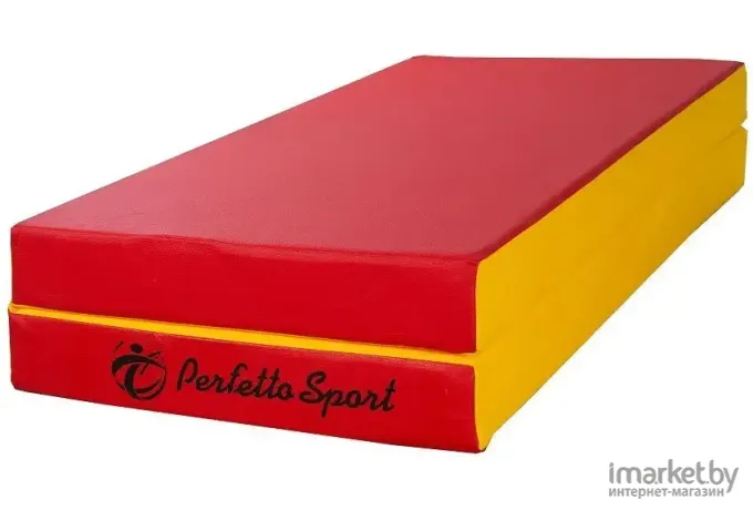 Мат гимнастический Perfetto складной Sport №10 1x1.5x0.1м красный/желтый