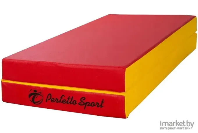 Мат гимнастический складной Perfetto Sport №3 1x1x0.1м красный/желтый