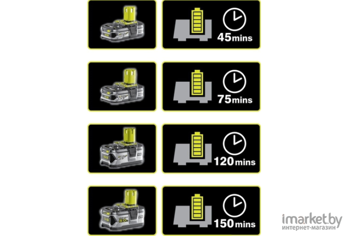 Набор аккумуляторов для электроинструмента Ryobi RC18120-250 + RC18120 / 5133003364 (с зарядным)