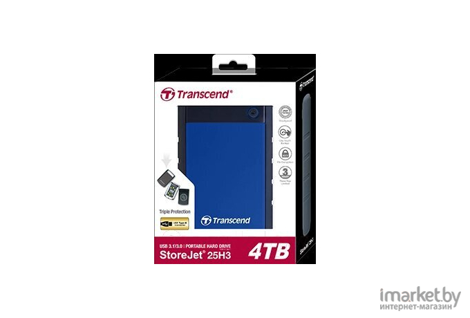 Внешний жесткий диск Transcend StoreJet H3B 4TB (TS4TSJ25H3B)