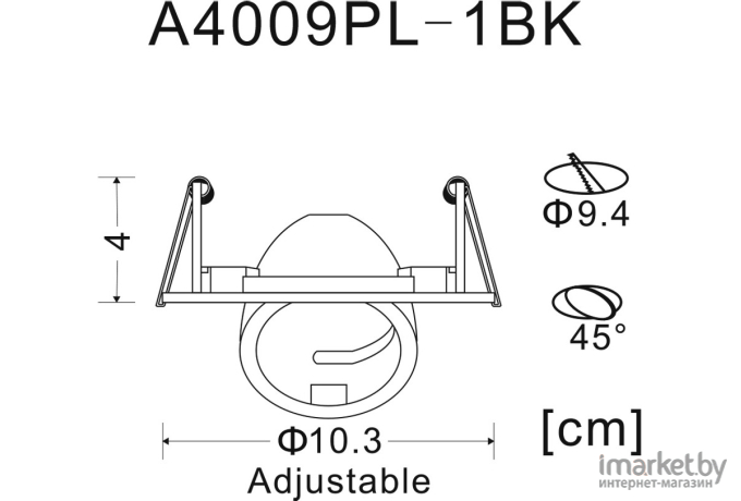 Точечный светильник Arte Lamp Accento A4009PL-1BK