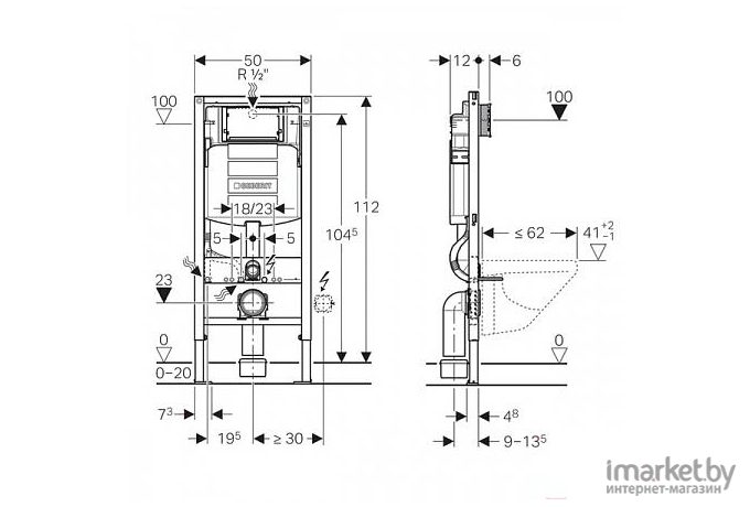 Инсталляция для унитаза Geberit Duofix 111.300.00.5