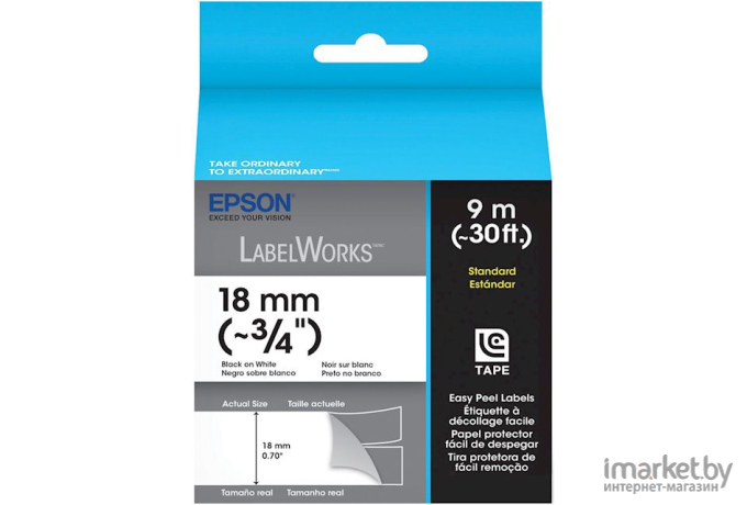 Расходный материал Epson Лента прозрачная LK5WBN Std Blk/Wht 18/9 [C53S655006]